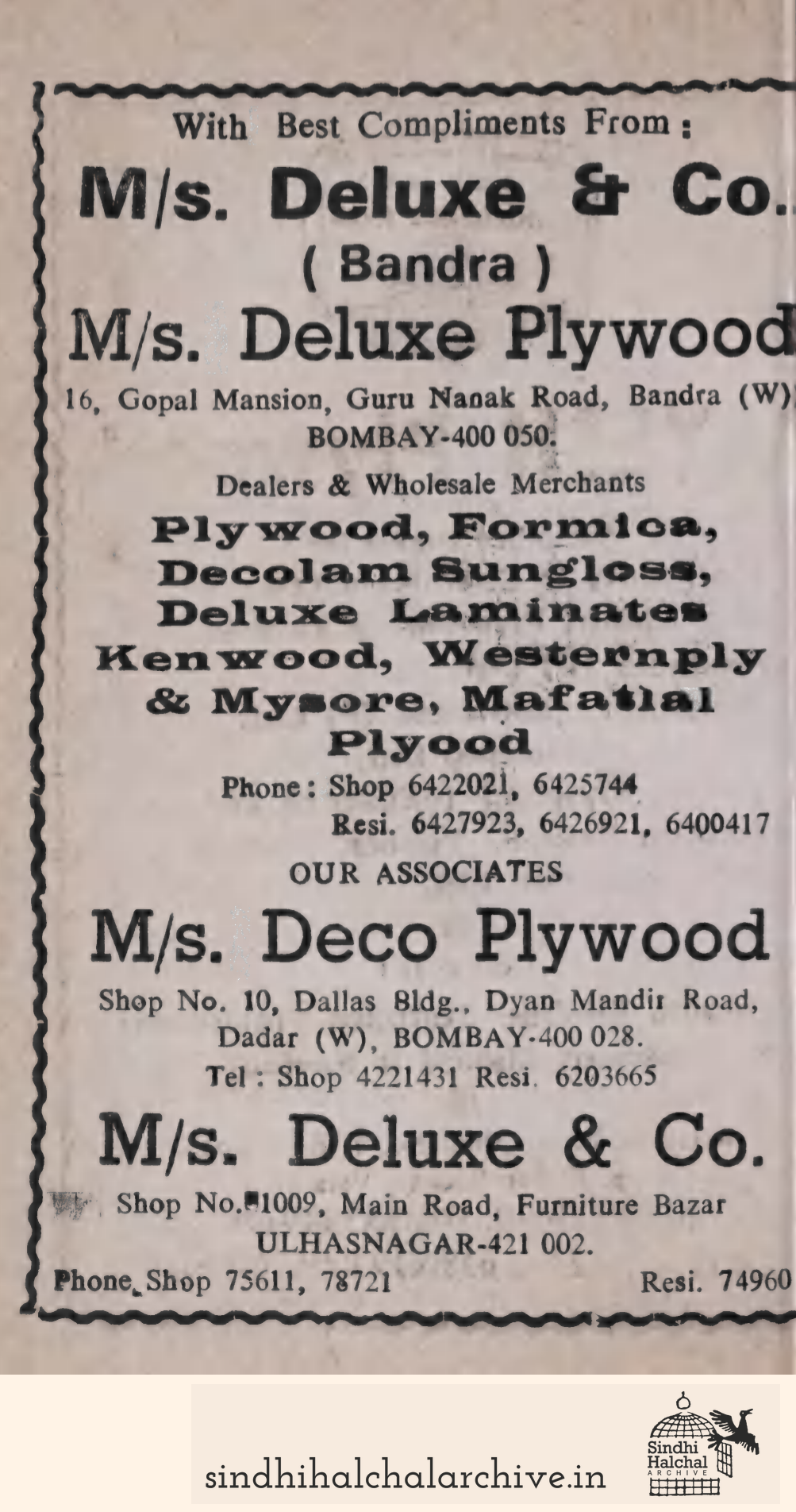 Image of AD M/s. Deluxe & Co.